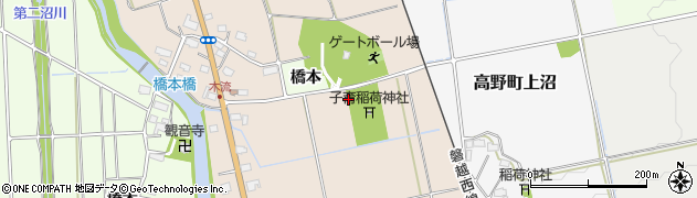 福島県会津若松市高野町橋本木流周辺の地図