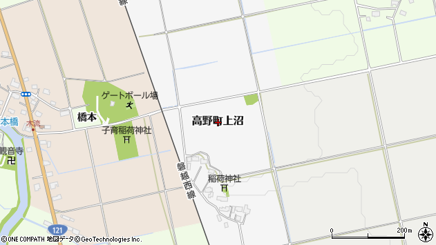 〒965-0073 福島県会津若松市高野町上沼の地図