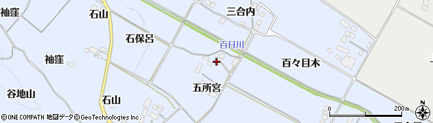 福島県大玉村（安達郡）玉井（五所宮）周辺の地図
