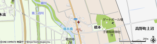 福島県会津若松市高野町橋本木流46周辺の地図
