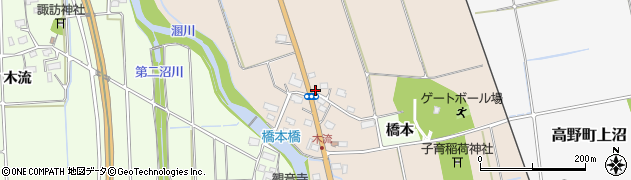 福島県会津若松市高野町橋本木流38周辺の地図