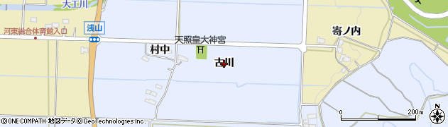 福島県会津若松市河東町金田（古川）周辺の地図
