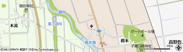 福島県会津若松市高野町橋本木流3周辺の地図
