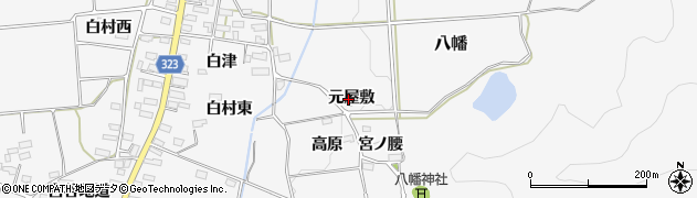 福島県猪苗代町（耶麻郡）八幡（元屋敷）周辺の地図