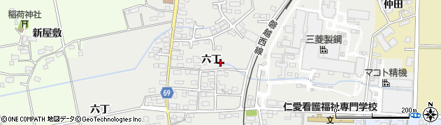 福島県会津若松市河東町広田（六丁）周辺の地図