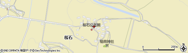 福島県会津若松市河東町八田（桜石）周辺の地図
