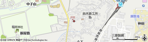 福島県会津若松市河東町広田（沢目）周辺の地図