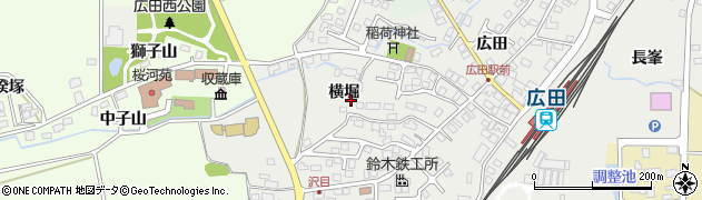 福島県会津若松市河東町広田（横堀）周辺の地図
