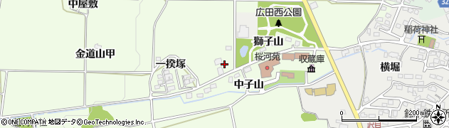 福島県会津若松市河東町郡山（宝月山）周辺の地図