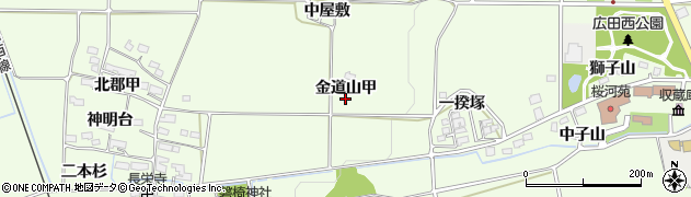 福島県会津若松市河東町郡山（金道山）周辺の地図