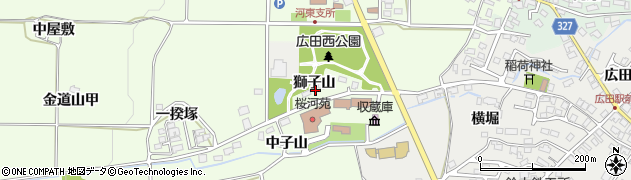 福島県会津若松市河東町郡山（小獅子山甲）周辺の地図