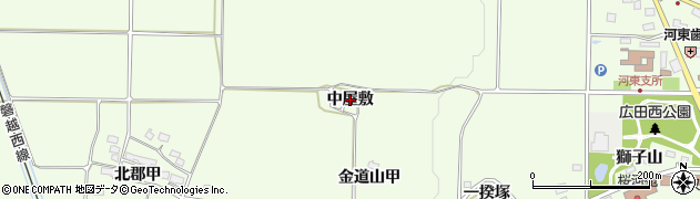 福島県会津若松市河東町郡山（中屋敷）周辺の地図