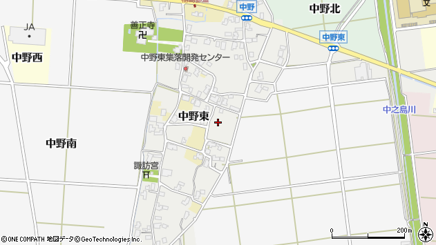 〒954-0173 新潟県長岡市中野東の地図