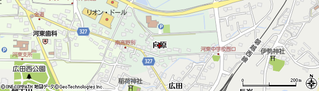 福島県会津若松市河東町南高野（向原）周辺の地図