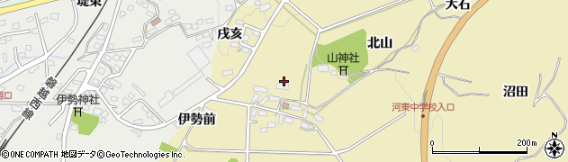 福島県会津若松市河東町浅山（北山）周辺の地図
