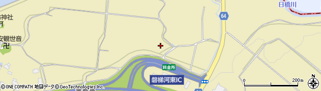 福島県会津若松市河東町八田（琵琶石）周辺の地図