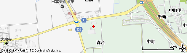 福島県湯川村（河沼郡）桜町（森台）周辺の地図