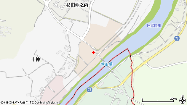 〒964-0835 福島県二本松市水神の地図