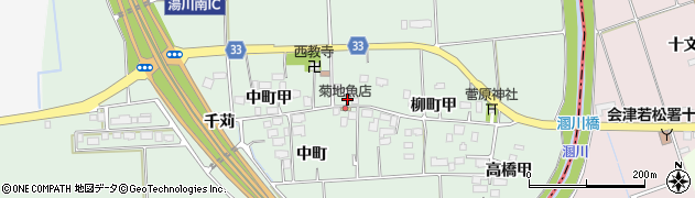 福島県湯川村（河沼郡）桜町（来光寺）周辺の地図