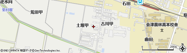 福島県会津坂下町（河沼郡）白狐（土堰甲）周辺の地図