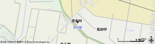 福島県会津坂下町（河沼郡）牛川（逆水向）周辺の地図