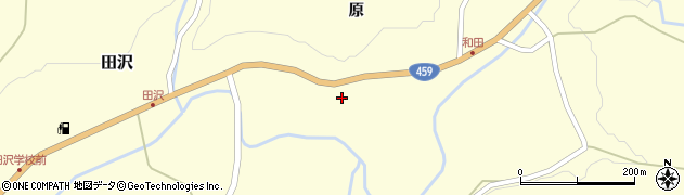 福島県二本松市田沢（中田）周辺の地図