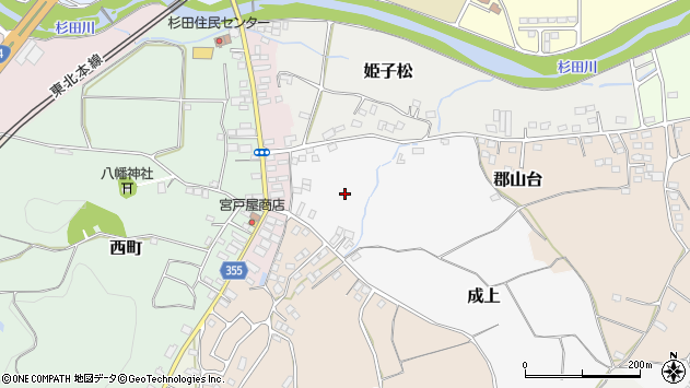 〒964-0855 福島県二本松市成上の地図