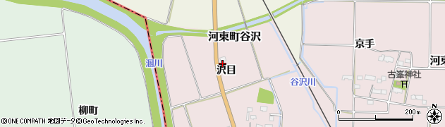 福島県会津若松市河東町谷沢（沢目）周辺の地図