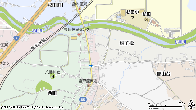 〒964-0857 福島県二本松市東町の地図