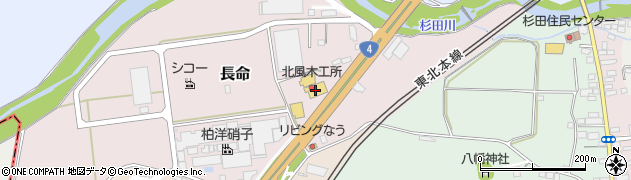 福島県二本松市長命周辺の地図