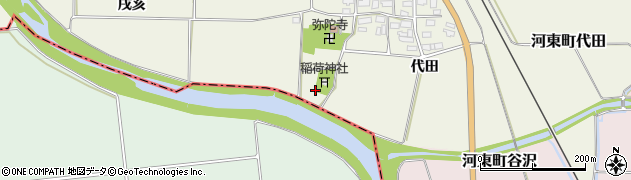 福島県会津若松市河東町代田（天神東）周辺の地図