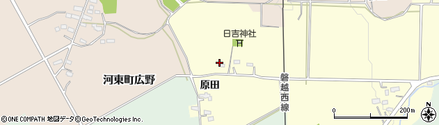 福島県会津若松市河東町東長原（原田）周辺の地図