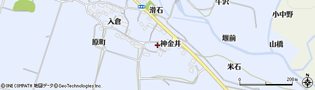 福島県磐梯町（耶麻郡）大谷（神金井）周辺の地図