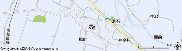 福島県耶麻郡磐梯町大谷入倉周辺の地図