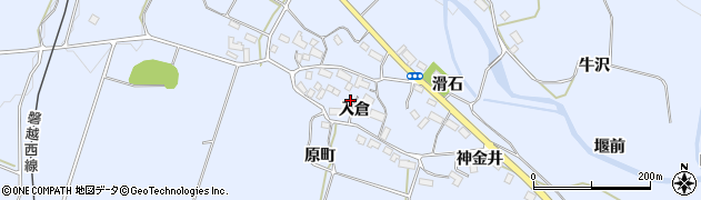 福島県磐梯町（耶麻郡）大谷（入倉）周辺の地図