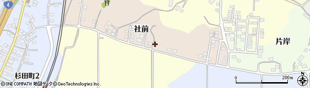 福島県二本松市社前周辺の地図