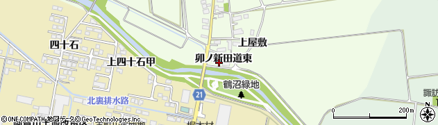 福島県会津坂下町（河沼郡）中泉（卯ノ新田道東）周辺の地図