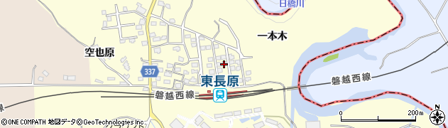 福島県会津若松市河東町東長原（一本木）周辺の地図