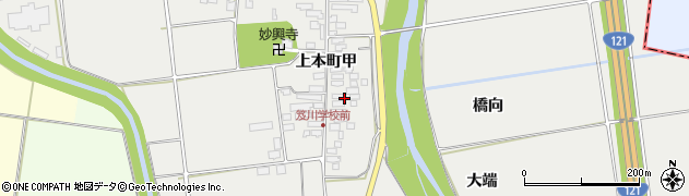 福島県湯川村（河沼郡）笈川（上本町）周辺の地図