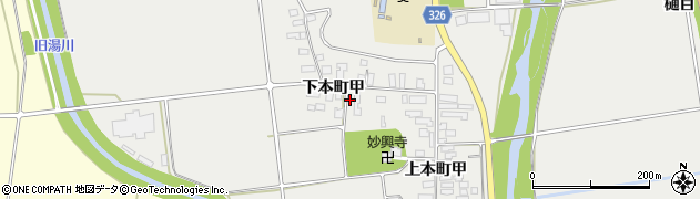 福島県湯川村（河沼郡）笈川（下本町）周辺の地図