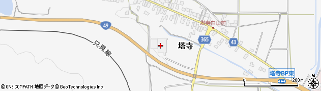 福島県会津坂下町（河沼郡）塔寺（経塚）周辺の地図