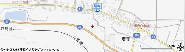 福島県会津坂下町（河沼郡）塔寺（上ノ山）周辺の地図