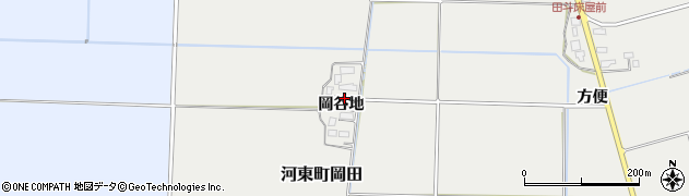 福島県会津若松市河東町岡田（岡谷地）周辺の地図