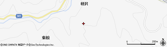 福島県西会津町（耶麻郡）束松（上ノ山丁）周辺の地図