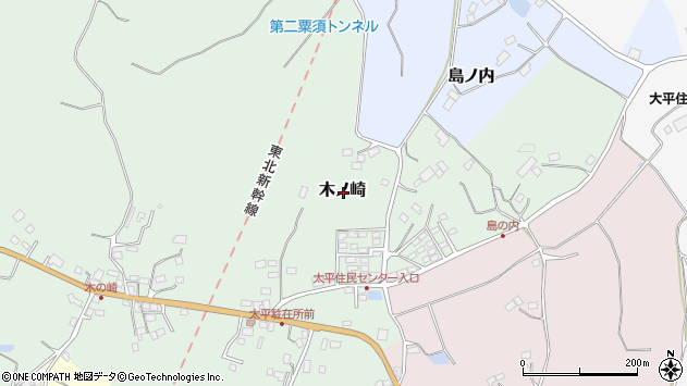 〒964-0956 福島県二本松市木ノ崎の地図