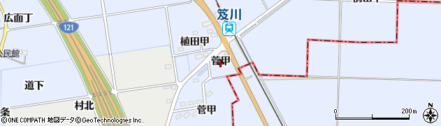 福島県湯川村（河沼郡）湊（菅甲）周辺の地図