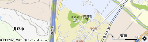 福島県二本松市正法寺町周辺の地図