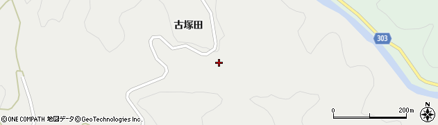 福島県二本松市長折古塚田周辺の地図