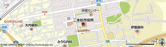 福島県二本松市周辺の地図
