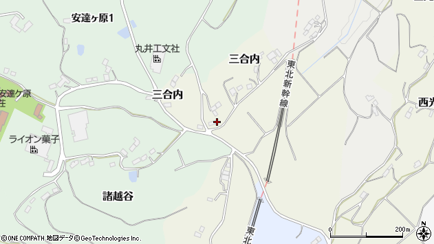 〒964-0934 福島県二本松市三合内の地図